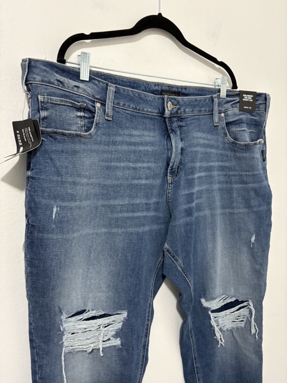 NWT Silver Jeans Co Girlfriend Mid Rise Skinny Leg Womens Size 24W x 29 Inseam - Picture 4 of 8